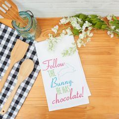 Follow The Bunny Flour Sack Kitchen Towel