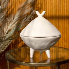 Footed Ceramic Saucer Canister