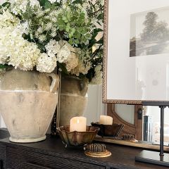 Footed Gold Bowl With Removable Floral Holder