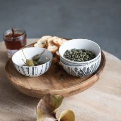 Footed Mango Wood Bowl