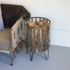 Footed Metal Log Basket