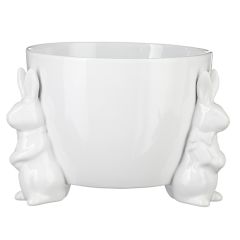 Footed Planter With Bunny Accents