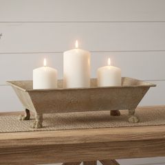 Footed Rectangle Tole Tray