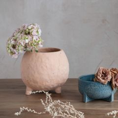 Footed Terra Cotta Flower Pot