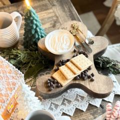 Footed Wood Gingerbread Riser