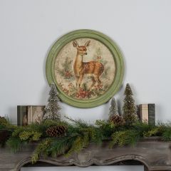 Forest Fawn Round Framed Print
