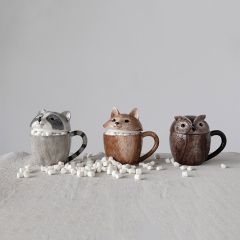 Forest Friends Mugs With Lids Set of 3