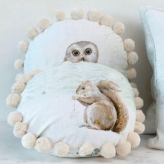 Forest Friends Pom Edge Throw Pillow Set of 2