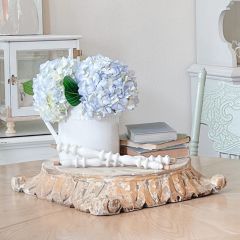 Found Carved Wood Pillar Base 17 Inch