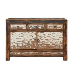Found Elm Wood Antique Sideboard