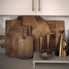 Found Wood Cutting Board With Handle