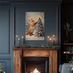 Fox in the Fir Canvas Wall Art