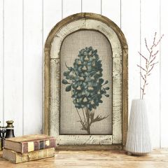 Framed Arched Floral Linen Print