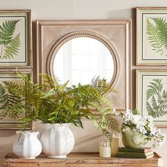 Framed Beaded Round Mirror