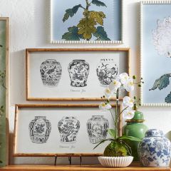 Framed Black and White Ginger Jar Wall Art Set of 2