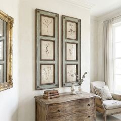 Framed Botanical Print Wall Panel Decor Set of 2