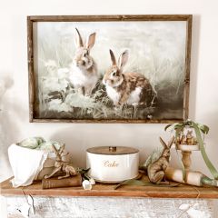 Framed Bunny Loves Horizontal Printed Canvas Wall Art