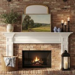 Framed Country Gravel Road Landscape Printed Canvas Wall Art