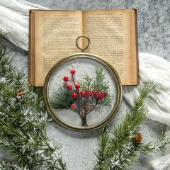 Framed Faux Holly Branch