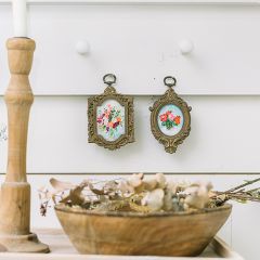 Framed Floral Canvas Wall Art Set of 2