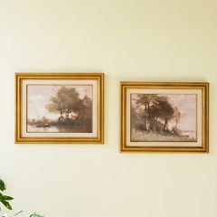 Framed Landscape Print Under Glass Set of 2