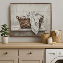Framed Laundry Basket Wall Decor