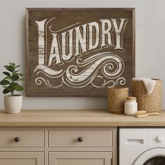 Framed Laundry Scroll Wall Sign