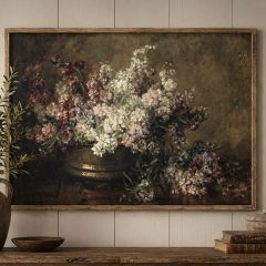 Framed Lilac Bouquet Horizontal Printed Canvas Wall Art