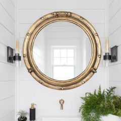 Framed Metal Porthole Mirror