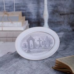 Framed Oval Graveyard Wall Art Set of 2