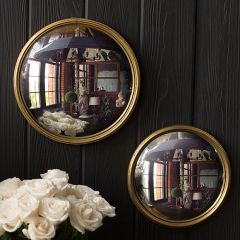 Framed Round Bullseye Wall Mirror