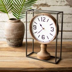 Framed Tabletop Pedestal Clock