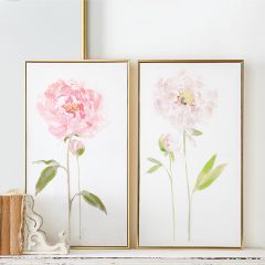 Framed Watercolor Rose Canvas Print Set of 2