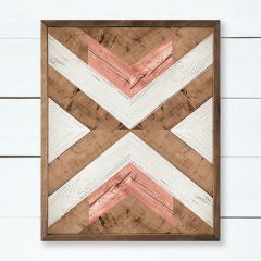 Framed Wood Chevron Wall Art