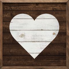 Framed Wood Heart Wall Decor