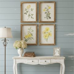 Framed Yellow Flower Print Collection Set of 4
