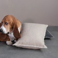 Frayed Edge Charcoal Lumbar Pillow