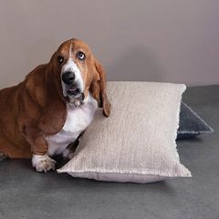 Frayed Edge Cozy Neutral Lumbar Pillow