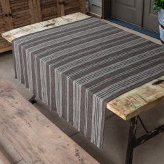 Frayed Edge Striped Earth Tones Throw Blanket