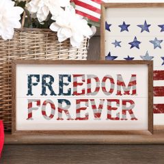 Freedom Forever Flag White Wall Art