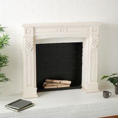 Freestanding Leaf Accent Fireplace Mantel