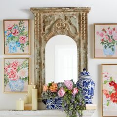 French Antiqued Champagne Mirror