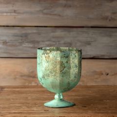 French Blue Mercury Glass Chalice