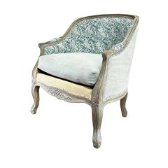 French Country Cottage Cushioned Accent Chair