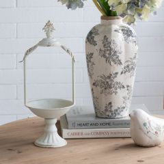 French Country Distressed Pedestal Tray