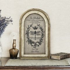 French Country Dragonfly Linen Wall Art
