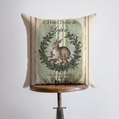 French Country Rabbits Accent Pillow