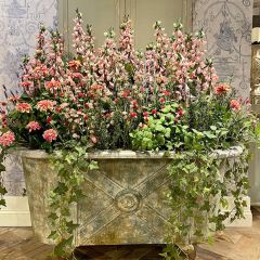 French Country Weathered Bathtub Planter