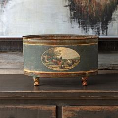 French Farm Footed Oblong Tole Container