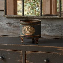 French Farm Footed Round Tole Container